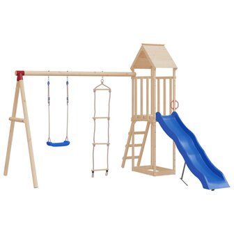 Schommelzitje met touwladder polyetheen blauw