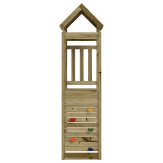 Speeltoren met klimwand 53x110x214 cm ge&iuml;mpregneerd grenenhout