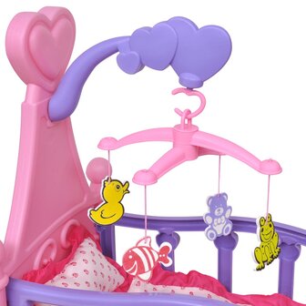 Poppenbed voor kinderen kinderkamer roze + paars