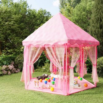 Prinsessenspeeltent met 250 Ballen 133x140 cm roze