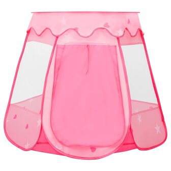 Kinderspeeltent met 250 ballen 102x102x82 cm roze