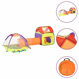 Kinderspeeltent met 250 ballen 338x123x111 cm meerkleurig