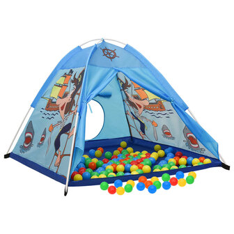 Kinderspeeltent met 250 ballen 120x120x90 cm blauw