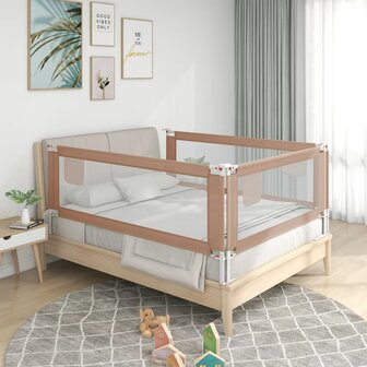 Bedhekje peuter 140x25 cm stof taupe