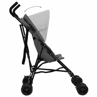 Kinderbuggy staal lichtgrijs en zwart