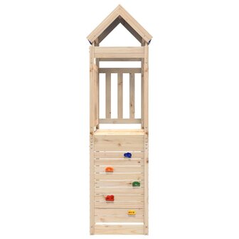 Speeltoren met klimwand 110,5x52,5x215 cm massief grenenhout