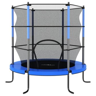 Trampoline met veiligheidsnet rond 140x160 cm blauw