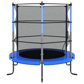 Trampoline met veiligheidsnet rond 140x160 cm blauw