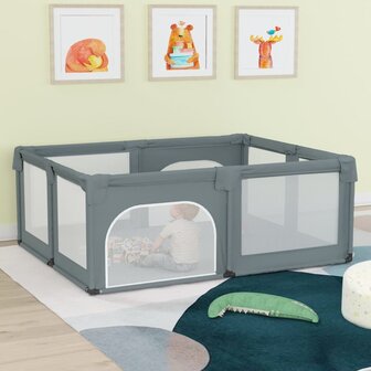 Babybox met 2 deuren oxford stof lichtgrijs