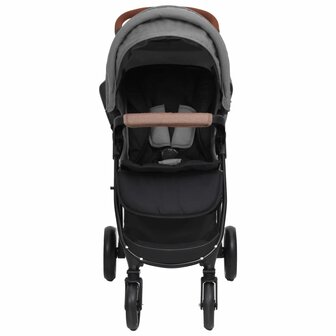 Kinderwagen 2-in-1 staal lichtgrijs