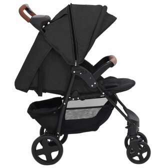 Kinderwagen 2-in-1 staal antracietkleurig