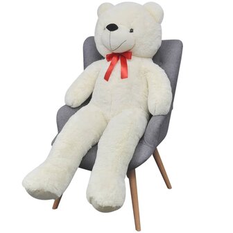 Teddybeer 170 cm pluche wit