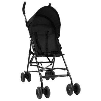 Kinderbuggy staal antracietkleurig en zwart