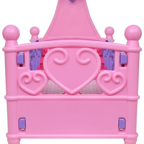 Poppenbed voor kinderen kinderkamer roze + paars