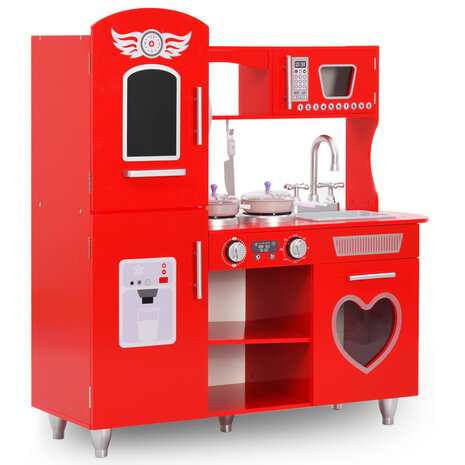 Kinderspeelkeuken 84x31x89 cm MDF rood