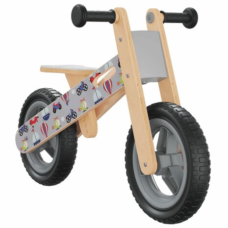 Loopfiets voor kinderen grijs met print