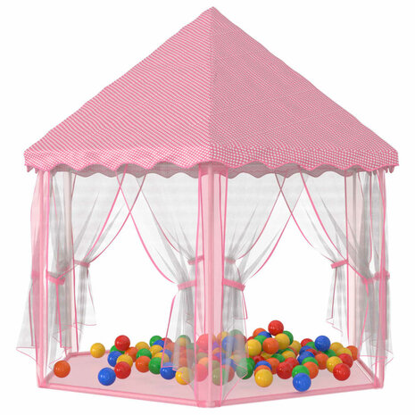 Prinsessenspeeltent met 250 Ballen 133x140 cm roze