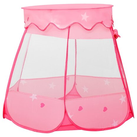 Kinderspeeltent met 250 ballen 102x102x82 cm roze