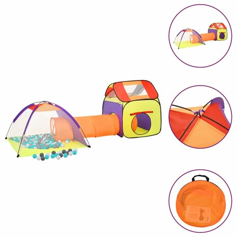 Kinderspeeltent met 250 ballen 338x123x111 cm meerkleurig