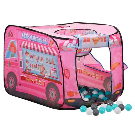 Kinderspeeltent met 250 ballen 70x112x70 cm roze