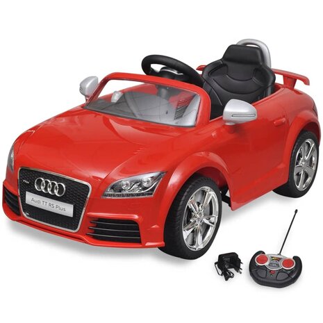 Kinderauto elektrisch met afstandsbediening Audi TT RS rood