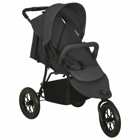 Kinderwagen staal antracietkleurig