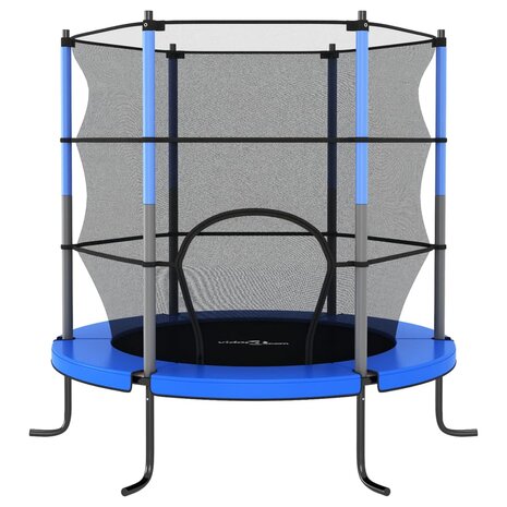 Trampoline met veiligheidsnet rond 140x160 cm blauw