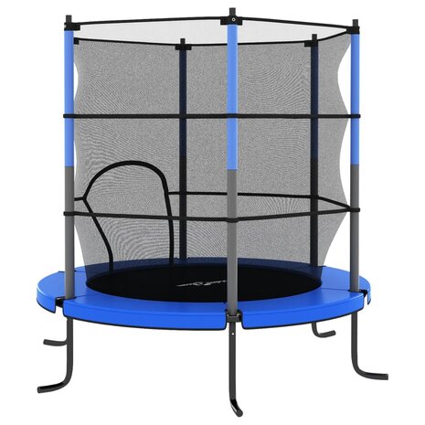 Trampoline met veiligheidsnet rond 140x160 cm blauw