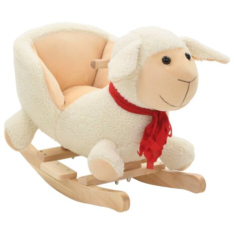 Hobbeldier schaap met rugleuning 60x32x50 cm pluche wit