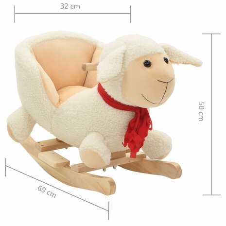 Hobbeldier schaap met rugleuning 60x32x50 cm pluche wit