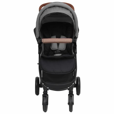 Kinderwagen 2-in-1 staal lichtgrijs